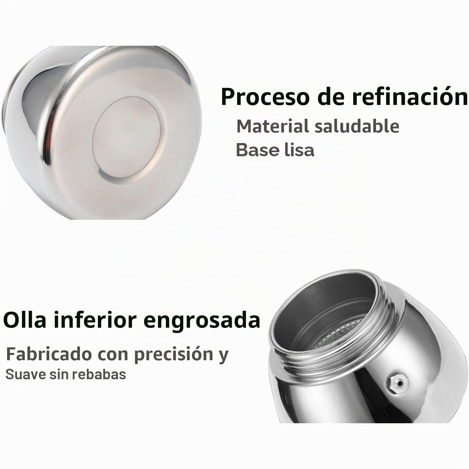 OUKENS Cafetera espresso de 300 ml 6 tazas acero inoxidable cafetero italiana octogonal para el hogar