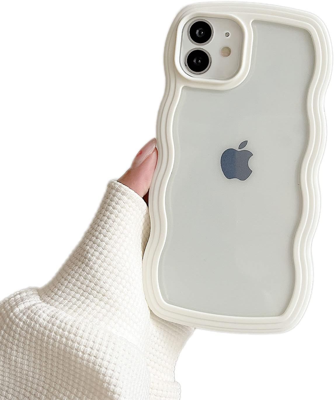 Cat Care Back Cover Compatible with iPhone 11, Adorable Curly Wave Frame Clear Case for Girls and Women, Transparent Soft Silicone TPU Bumper Shockproof Protective Cover (White) (B0DBN1WXGK) Amazon Price History, Amazon Price Tracker