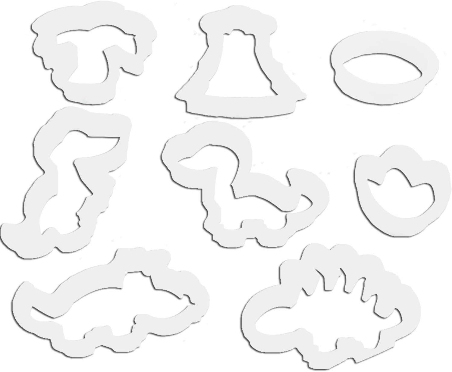 Dinosaur Cookie Cutter Set - 8 Piece Set- Cake Mold Cooking Tips Make Fun Cookies - BPA Free,Food Grade Plastic