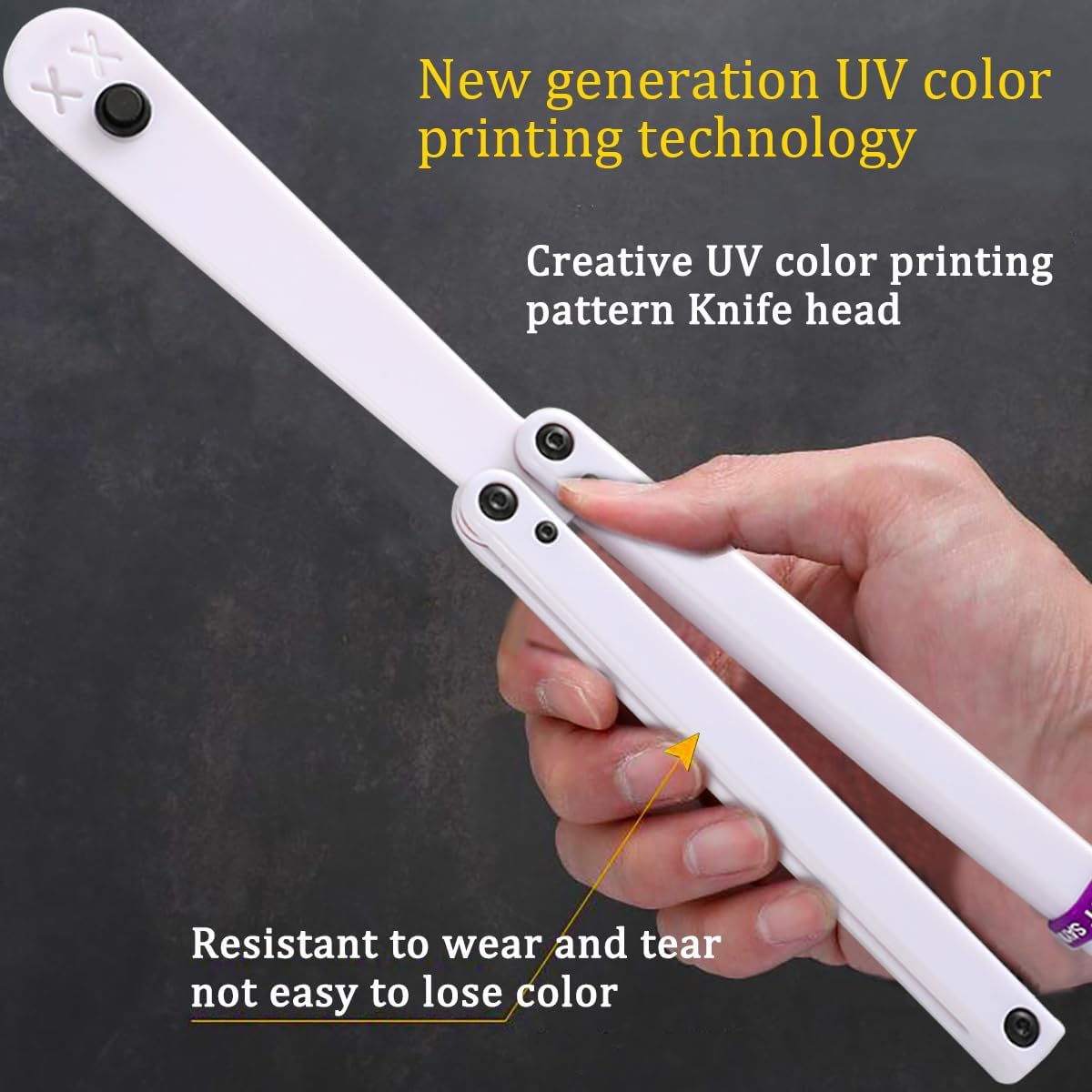 KEEDAS Folding Printed Patterns Plastic Tool, Integral Channel Handle, Ultra-Lightweight Durable, Balance and Inertia, Great for Beginners (White)