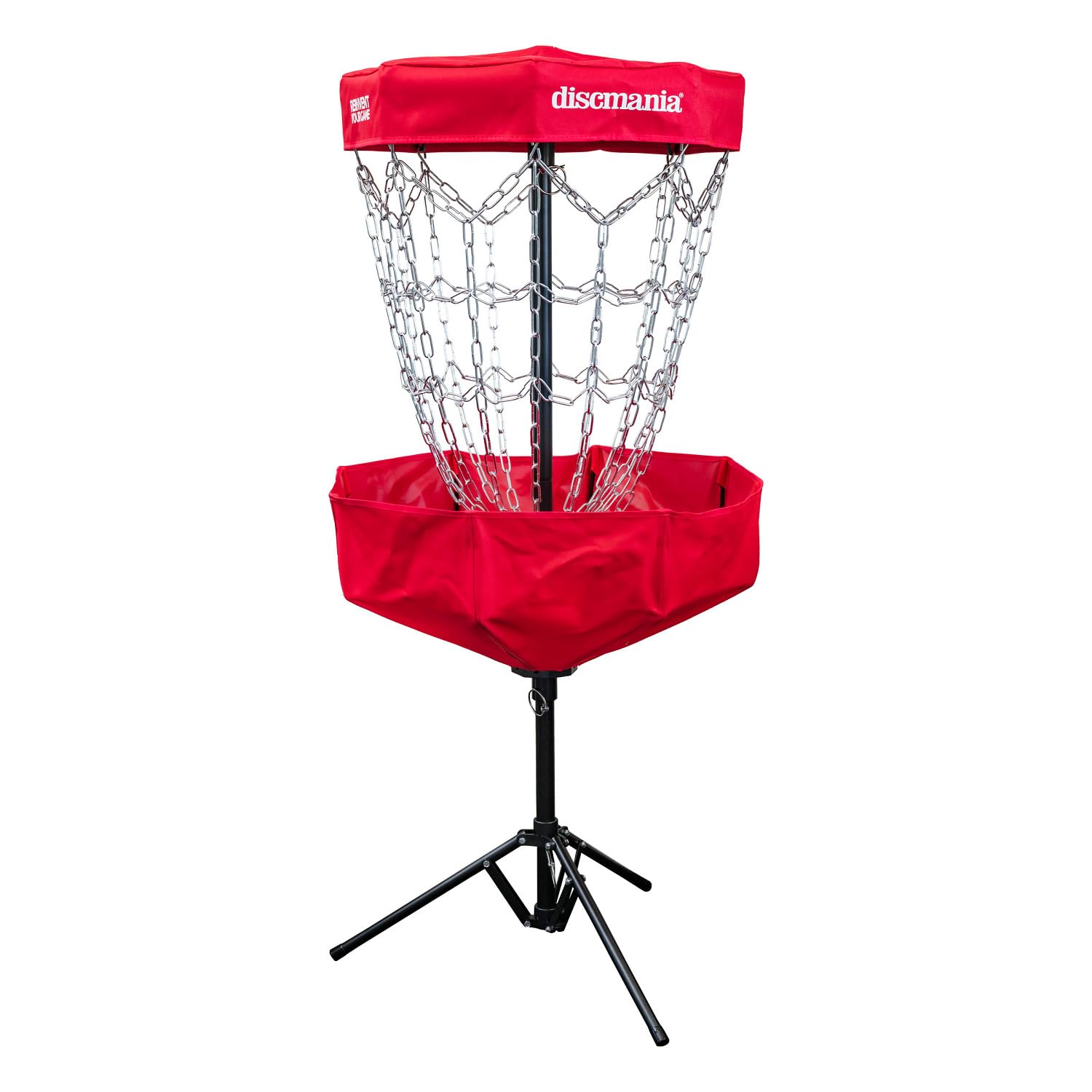 Discmania Faltbarer Disc Golfkorb – Rot – Tragbare Zielscheibe mit Netz – Schnelle Installation für Training im Freien oder Garten