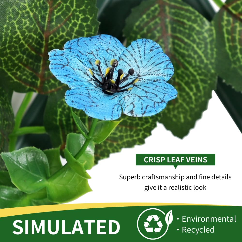 Expandable Garden Fence Screening Panels with Flower - Privacy Screen, Blue Flower - Image 3