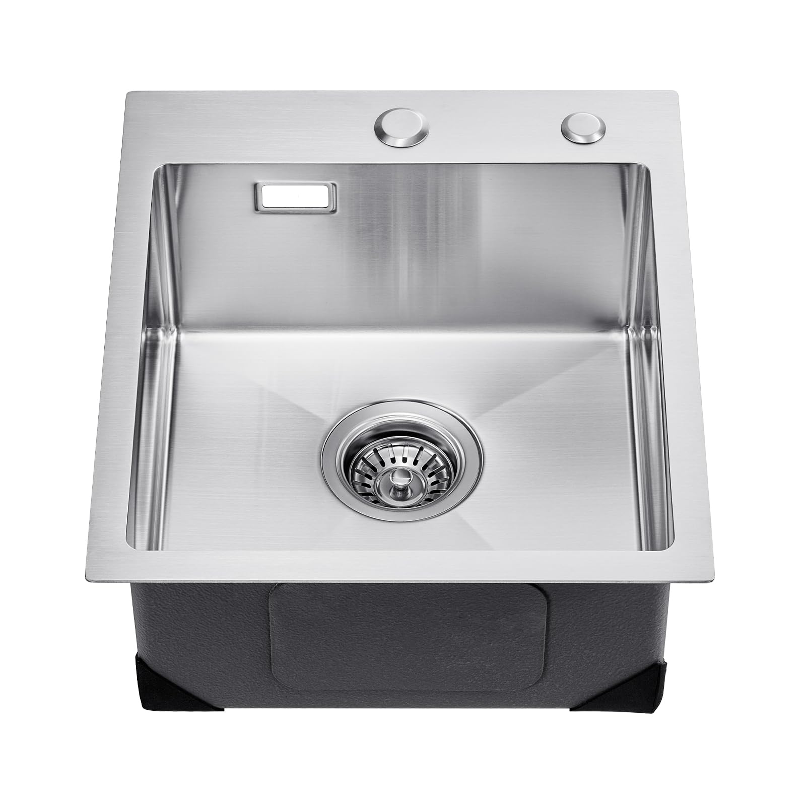 VEVOR Évier de Cuisine 40 cm à Montage par le Haut en Acier Inox 304, Cuve Simple à Poser et Encastrer avec Accessoires pour Camping-car, Cuisine, Bar