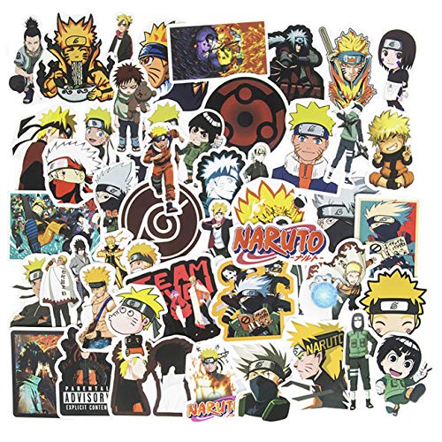 Naruto Stickers, 50pcs Anime Stickers Computer Stickers for Teens, Skateboard Stickers Waterproof Vinyl Stickers for Water Bottles Motorcycle Snowboard Luggage Bike Bumper Naruto Enthusiast Gift