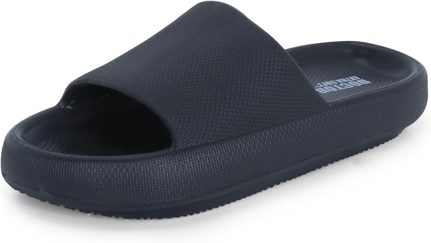 Men's Classic Ultra Soft Sliders/Slippers with Cushion FootBed for Adult | Comfortable & Light Weight | Stylish & Anti-Skid | Waterproof & Everyday Flip Flops for Gents/Boys D-504