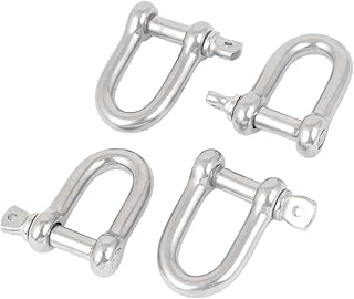 Aexit Ships Vessels Chain & Rope Fittings Connecting Link Wire Rope Bow Shackle 8mm Wire Rope Clips Thread 4pcs