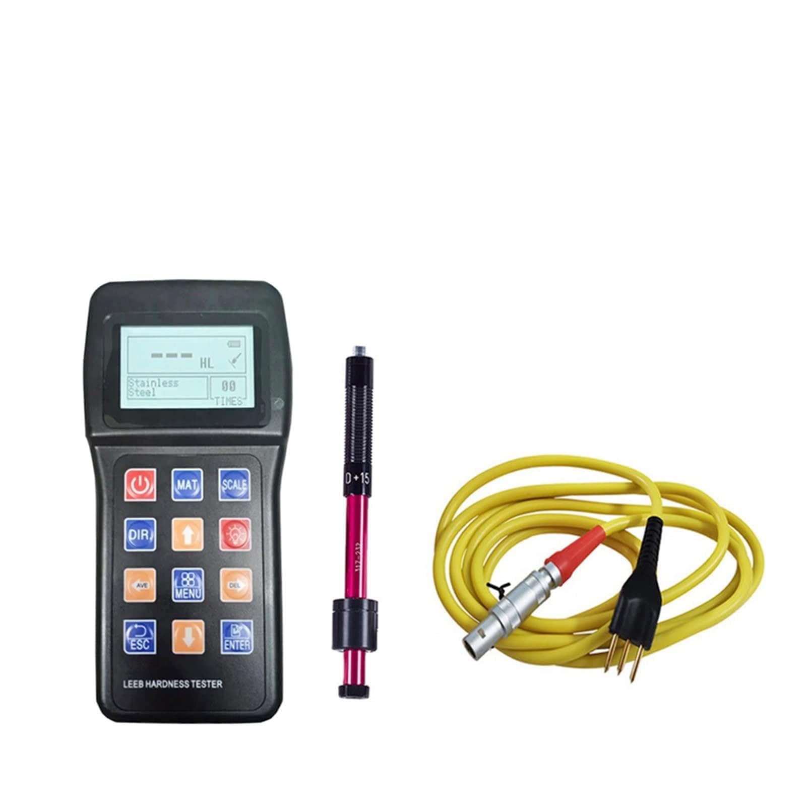 Härteprüfer, 7-in-1-hochpräzise tragbare Leeb-Härte-Tester-Durometer for Metallrohrstahl-Plattenform-Oberflächen-Leeb-Härte-Tester(Hardness D 15 Type)
