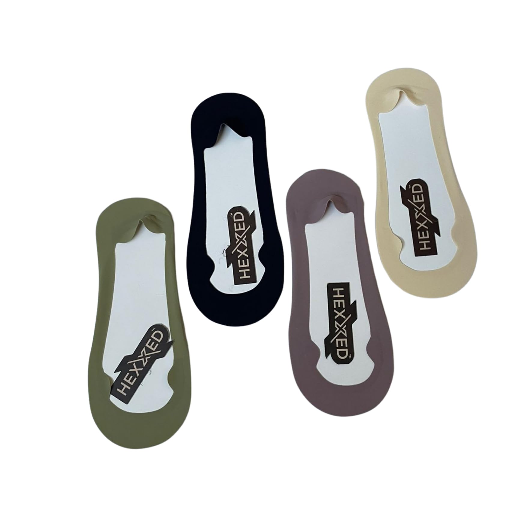 HEXXED Dry Fit No Show Non-Skid Boat Socks For Men (B7-7, Set Of 12)