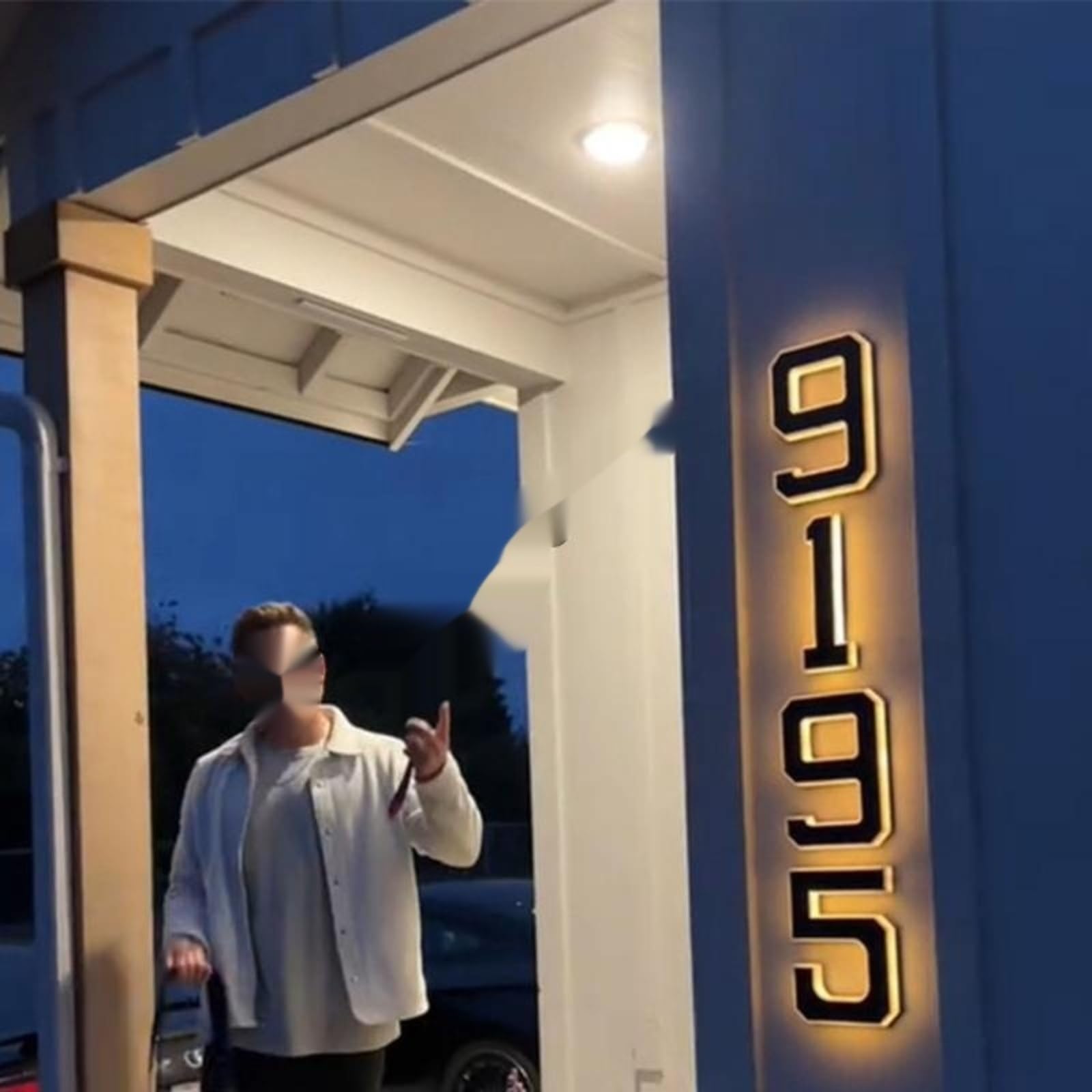 Hausnummernschild, Sonnenaktiviertes LED-Adressschild mit Lichterkennung und Konstruktion zur Hauskennzeichnung X7AB(9)