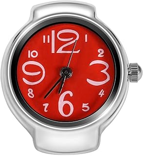 Anel de relógio de dedo anel de relógio de anel de quartzo relógio masculino para diferentes ocasiões [VERMELHO]