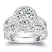 VAN RORSI&MO 2.0ct Round 18K Gold Plated Sterling Silver Engagement Wedding Ring Sets Size 6