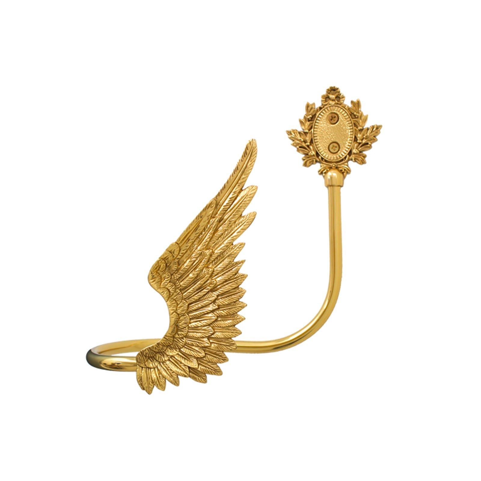 Brass Curtain Tieback Hook Bedroom Brass Curtain Hook Golden Angel Wings Living Room Wall Hanging Holder Tiebacks Home Decoration(Wing right)