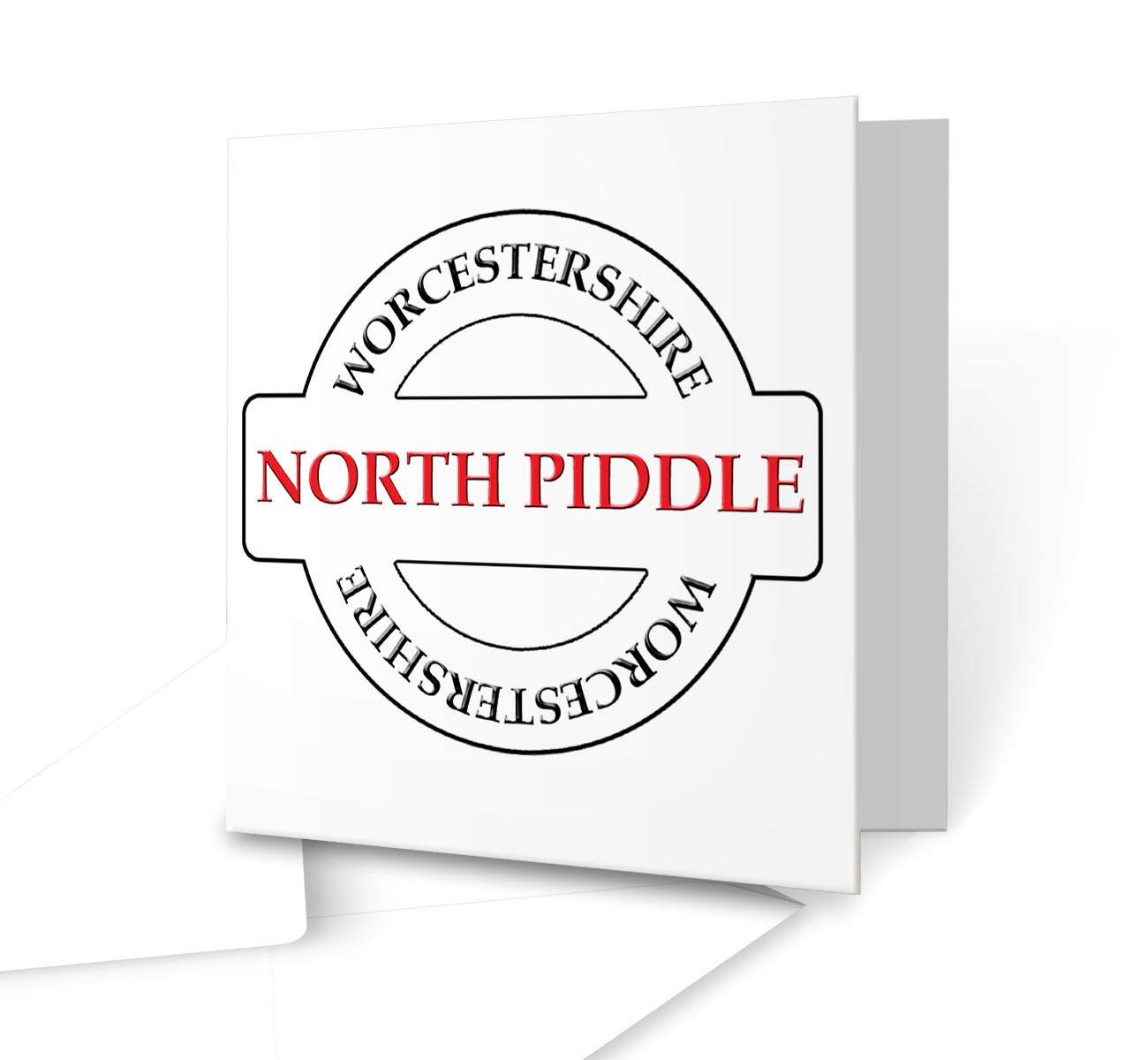 North Piddle - Worcestershire Place Name greeting card - Square Greeting Card by Victorian Print