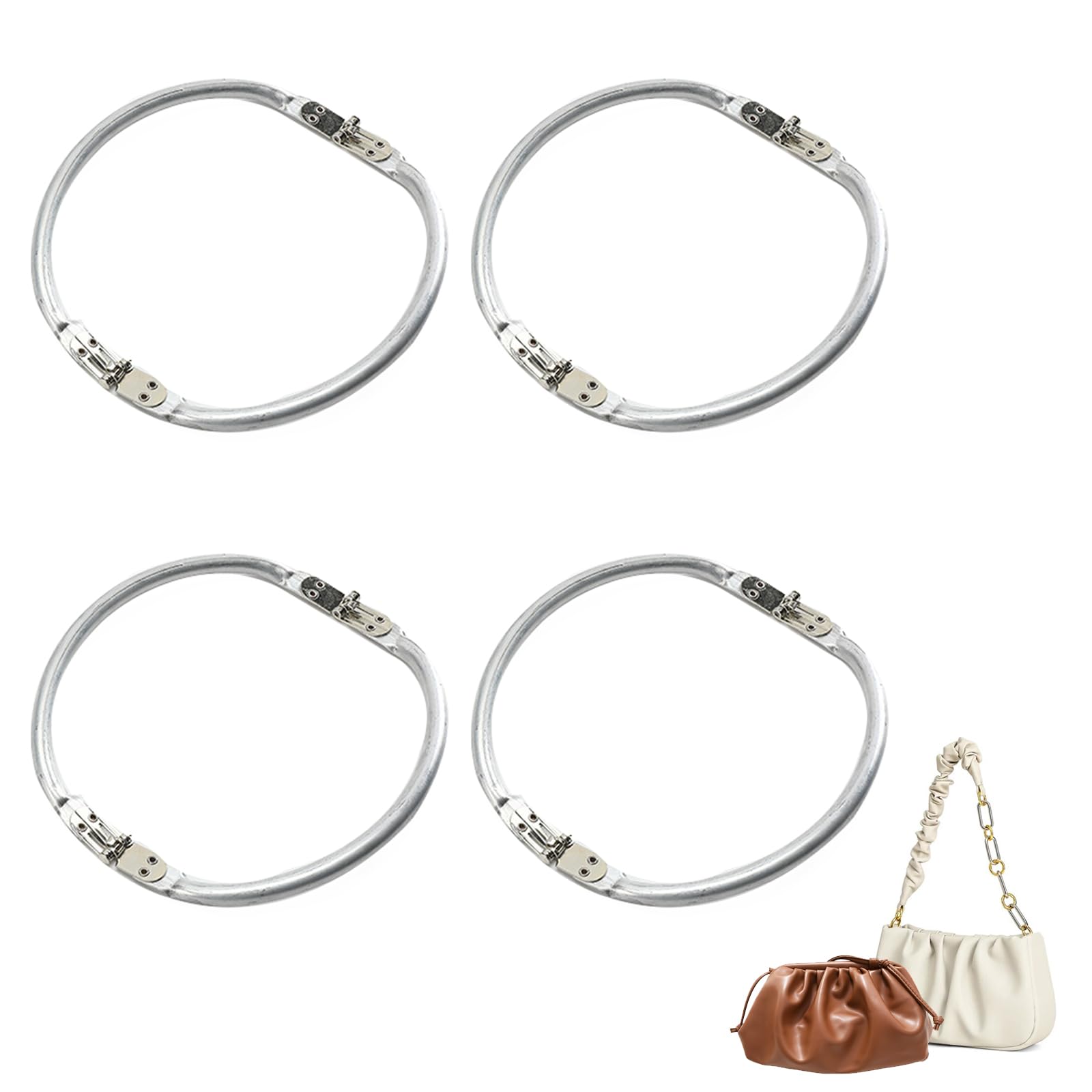 Chiusure Per Borse A Uncinetto - Set 4 Pezzi In Alluminio, 19cm, Per Borse Fai Da Te E Progetti Artigianali - Foto 6