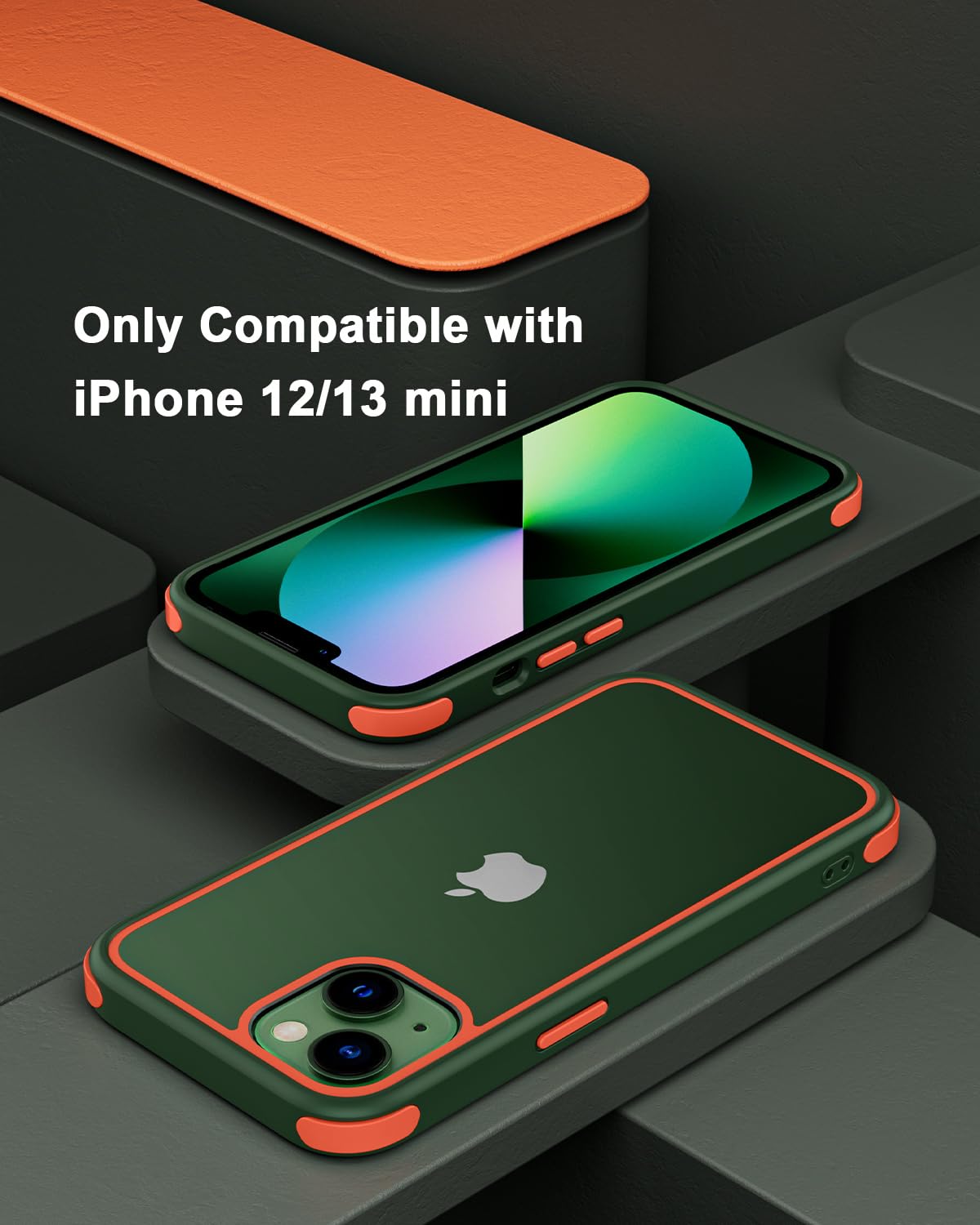 MobNano Cover Per IPhone 12 Mini 5.4", Silicone TPU Morbido Antiurto, Sottile, Supporta Ricarica Wireless, Colore Blu/Verde