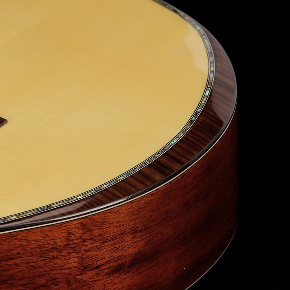 La chitarra folk ByErz da 41 pollici in abete rosso con impiallacciatura singola con design unico del modello della tastiera e superficie originale color legno è adatta for esercitarsi e suonare, prin