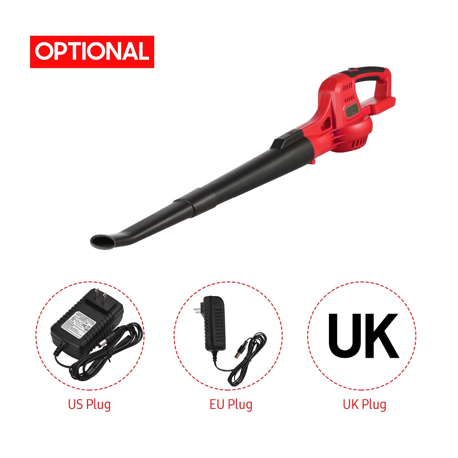 Soplador de Hojas Eléctrico Compacto y Liviano, 20 V 2000 MAh, Control de 2 Velocidades, 60 MPH/130 mph, Tubos de Extensión, para Canalones, Patios, Caminos de Césped, Lugar