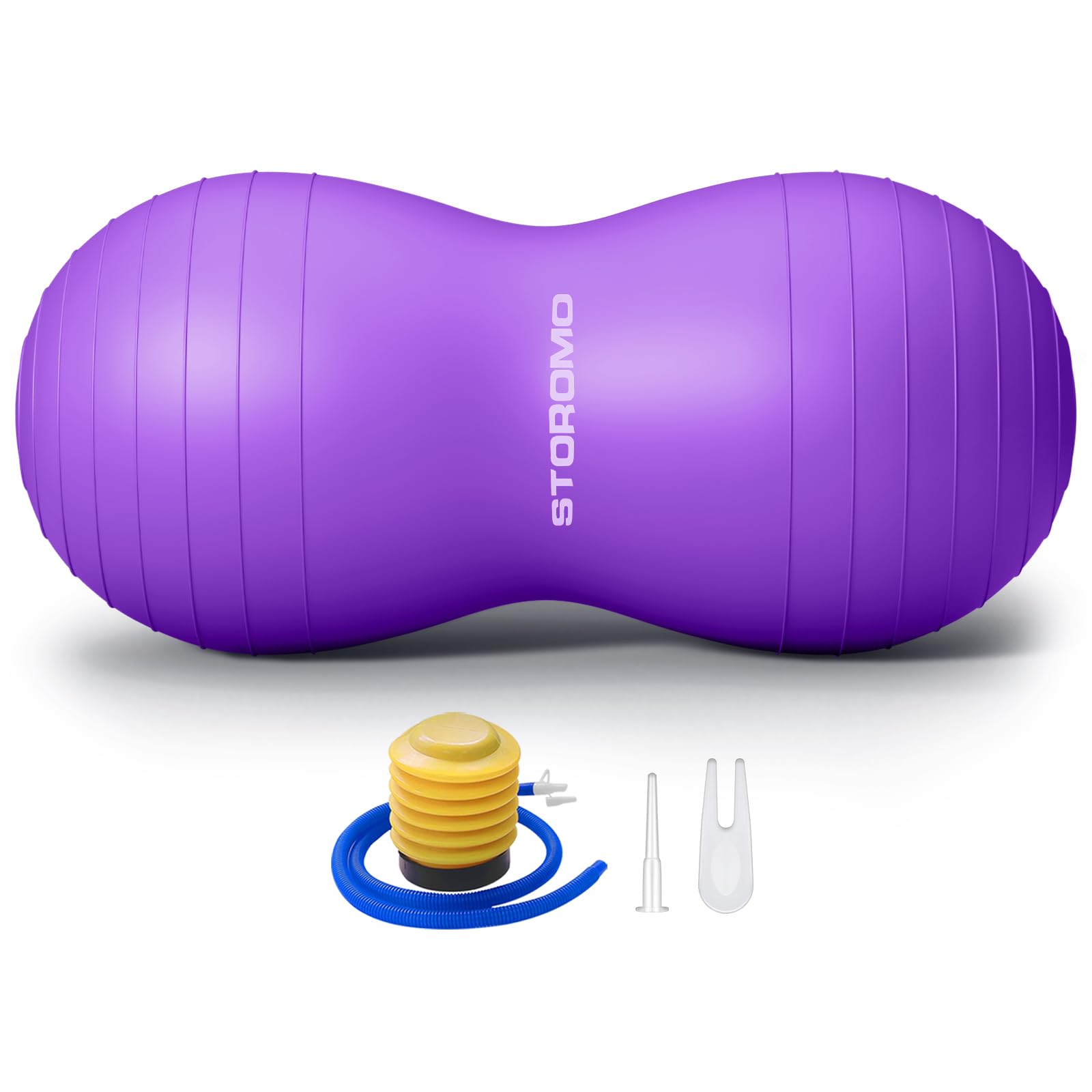 Anti-Burst Erdnussball, aktiver Wackelsitz für Kinder, für Arbeit, Therapie, Kinder mit ADHS – umweltfreundlicher Geburtsball für Schwangerschaft, Physiotherapie und Bewegung – mit Pumpe