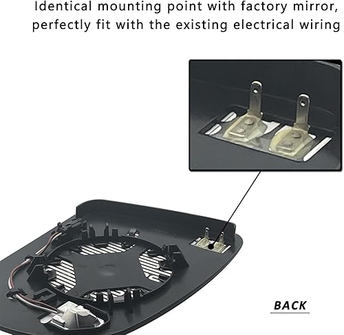 Miniatura 4 de Reemplazo del espejo lateral del conductor de punto ciego para Jeep Cherokee 2014-2019 Jeep Compass 2017-2021, retrovisor lateral exterior izquierdo