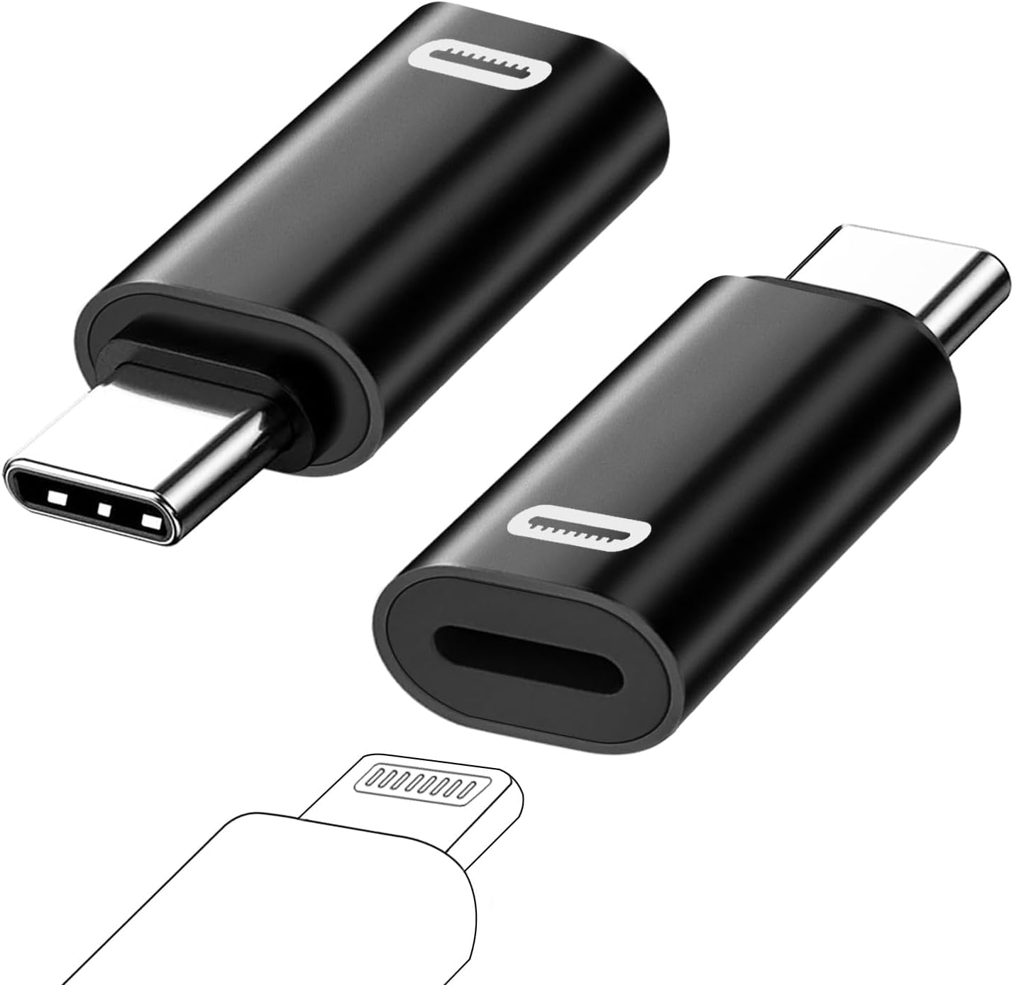 OJOS 2Pack USB-C Male to Lightning Female Adapter, USB Type C to Lightning Connector for iPhone 15/15 Plus/15 Pro/15 Pro Max,iPad Air, Support PD Fast Charging and Data Transfer (Black) (B0D2KKTNTP) Amazon Price History, Amazon Price Tracker