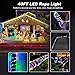 Ollivage LED Rope Lights Outdoor String Light Battery Powered with Remote Control, 8 Modes Color Changing Waterproof LED Strip Light Fairy Light 40Ft for Christmas Party Camping Decoration, 1 P