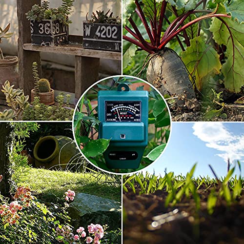 Measureman 3-In-1 Moisture/Light/Ph Soil Tester, Gardening Tool Kits For Plant Care, Suitable For Indoor & Outdoor, Gardens, Lawn, Farms, Greenhouse, No Batteries Required #TOP6