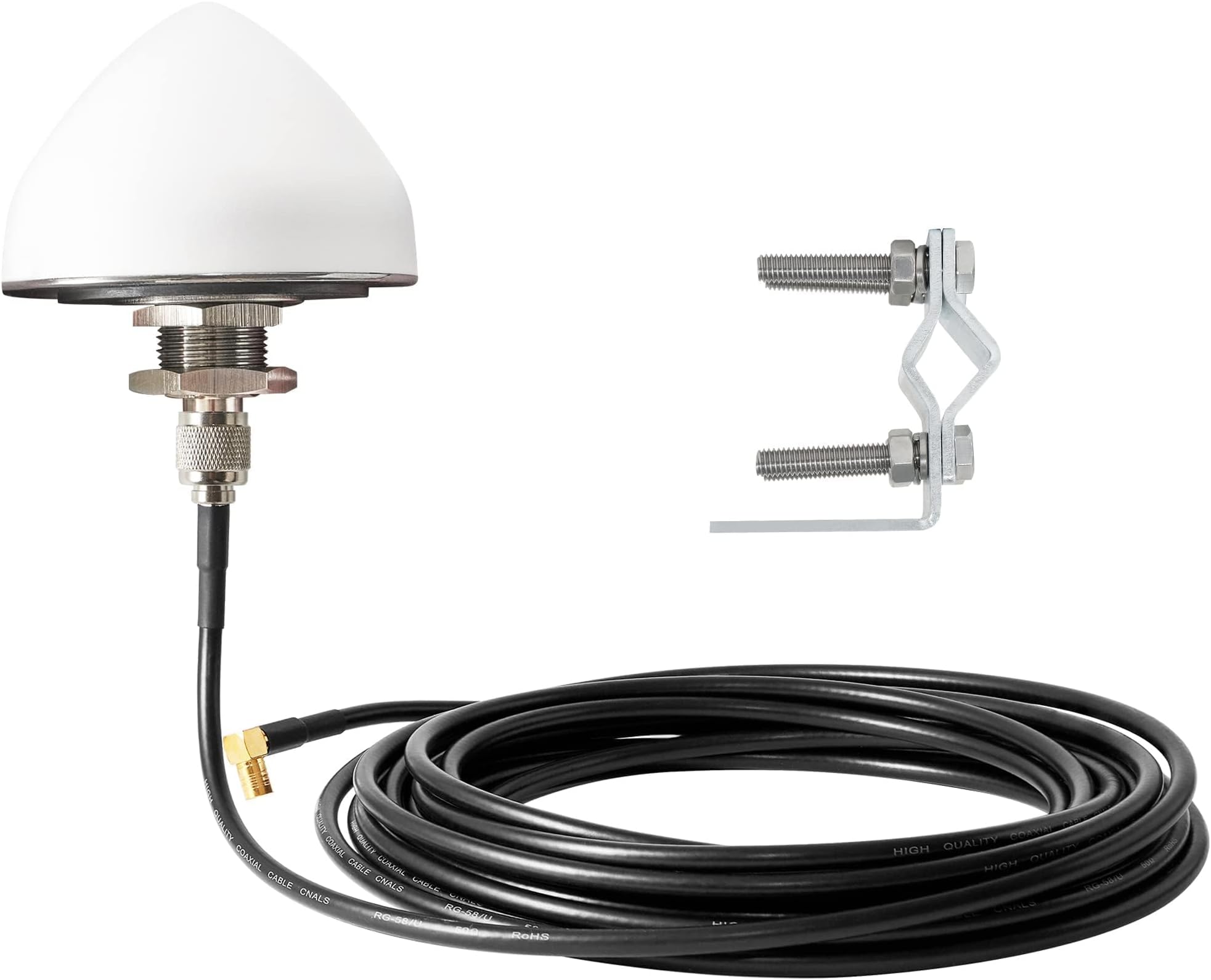 Annia SiriusXM Satellite Radio Truckers Mirror Tubular Mount Antenna for Semi Truck Tractor, RV, Trailer High Gain Sirius XM Receiver Tuner Antenna w/Mounting Bracket 21 ft Extension Wire Waterproof