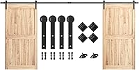 Vista 15 de SMARTSTANDARD Kit de herrajes para puerta corrediza de granero de doble puerta resistente de 5 pies, suave y silencioso, fácil de instalar, incluye