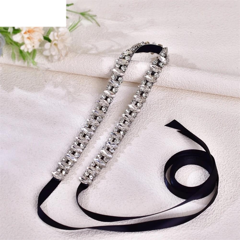 Cinturones de novia para mujer, joyería de diamantes de imitación plateados, accesorios de vestir formales