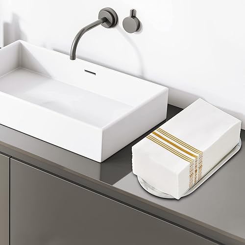 Vista 10 de Vplus Paquete de 300 toallas desechables para baño, servilletas decorativas de baño, suaves y absorbentes, toallas de mano de papel desechables