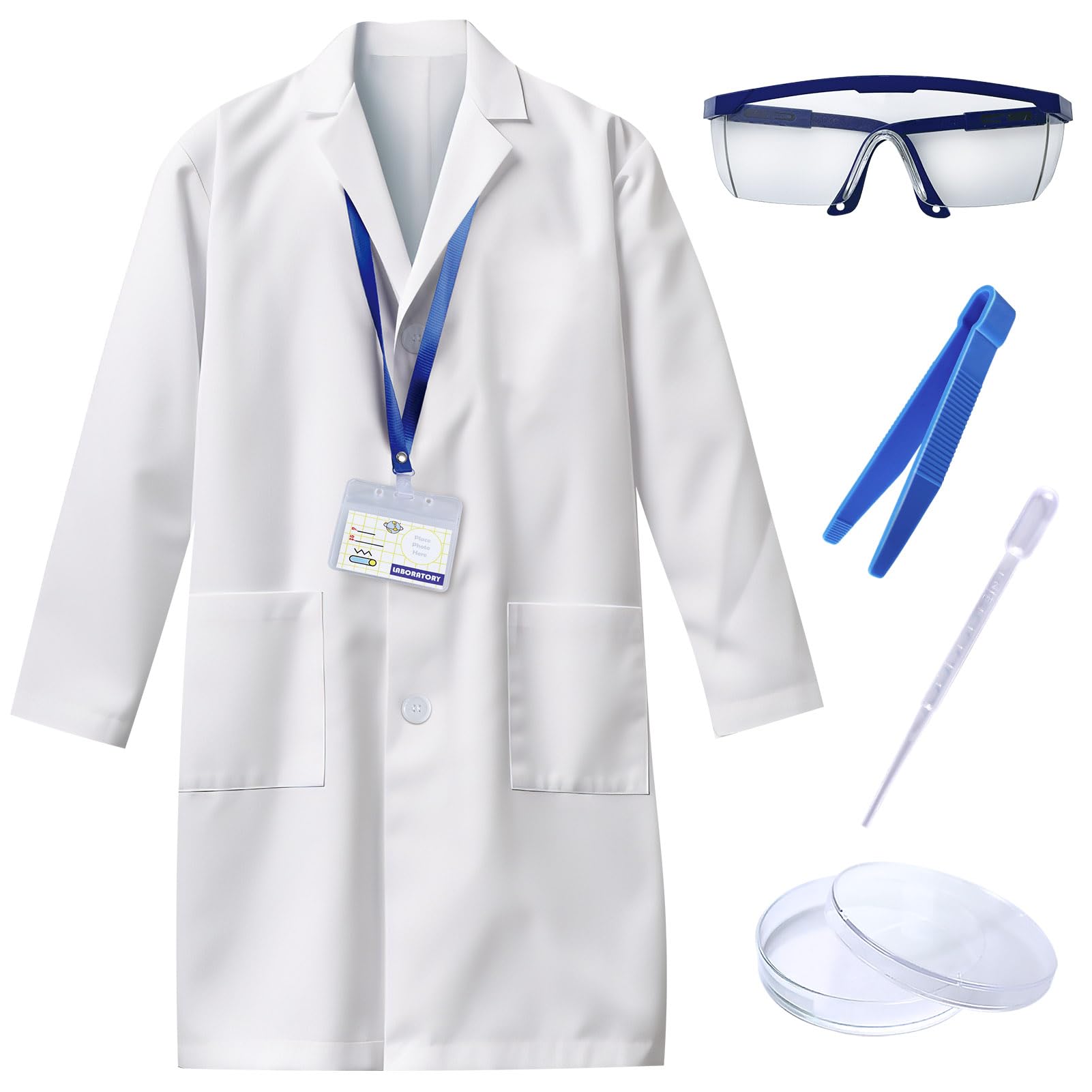 JOPSHEEN Kids Scientist Costume Lab Coat Pretend Play Scientist
