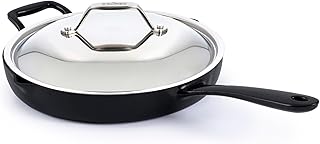All-Clad Cast Iron Skillet - 12” Enameled Cast Iron Pan with Lid, Enamel...