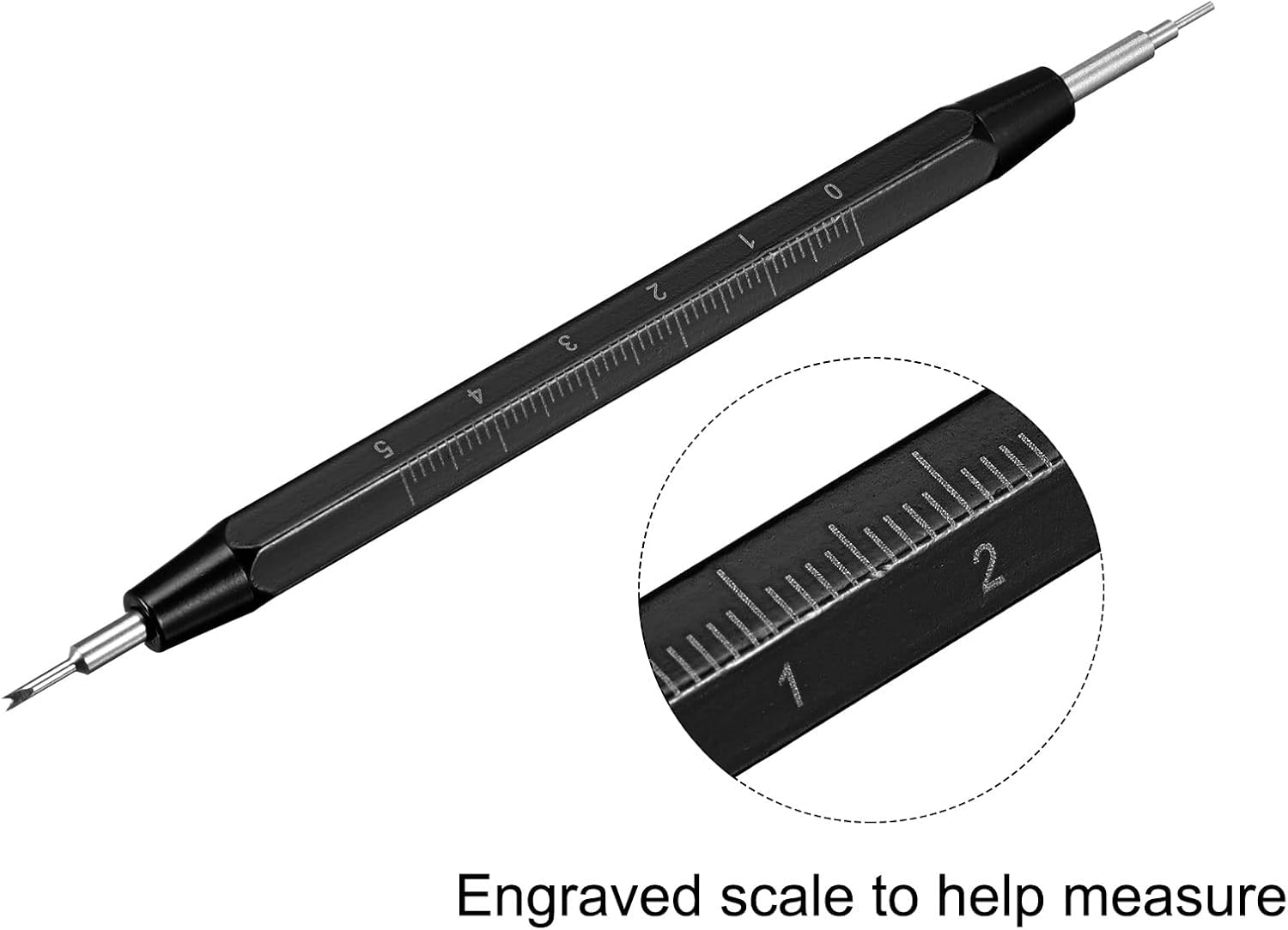 uxcell Watch Spring Bar Tool Double Tips Watch Spring Link Pin Removal Tool with Metric Scale for Watch Repair, Black