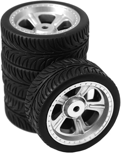 ShareGoo OD 2.55 pulgadas RC 0.472 in hexagonal de plástico llantas y neumáticos de goma para RC 110 On-Road Touring Racing Drift Car