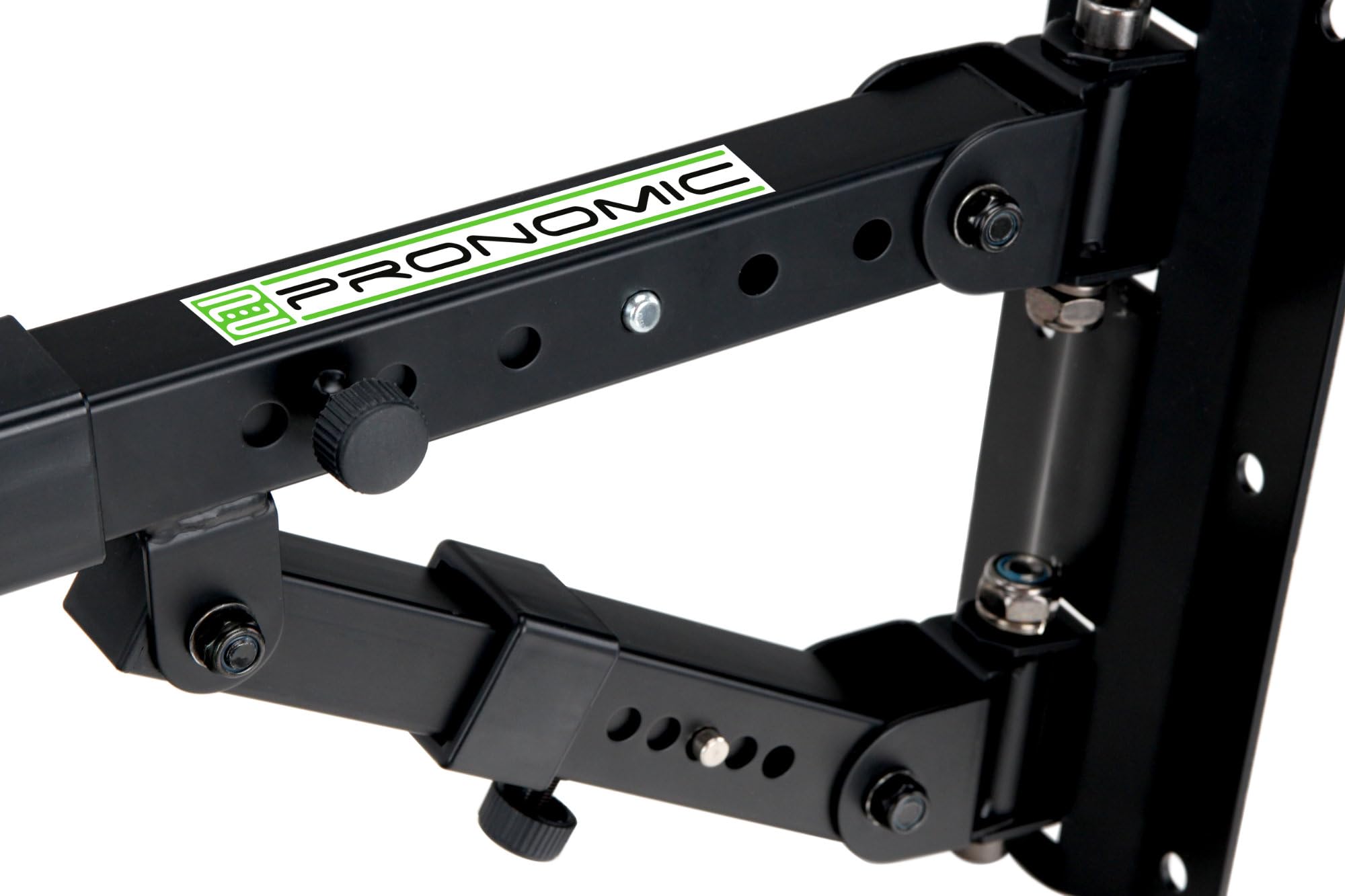 Pronomic 2X WSM-40 PA Lautsprecher Wandhalterung für PA-und HiFi-Boxen (für Lautsprecher bis max. 40 kg und 36mm Flansch, 5-stufig Verstellbarer Winkel, horizontal schwenkbar, stabil, Metall) schwarz