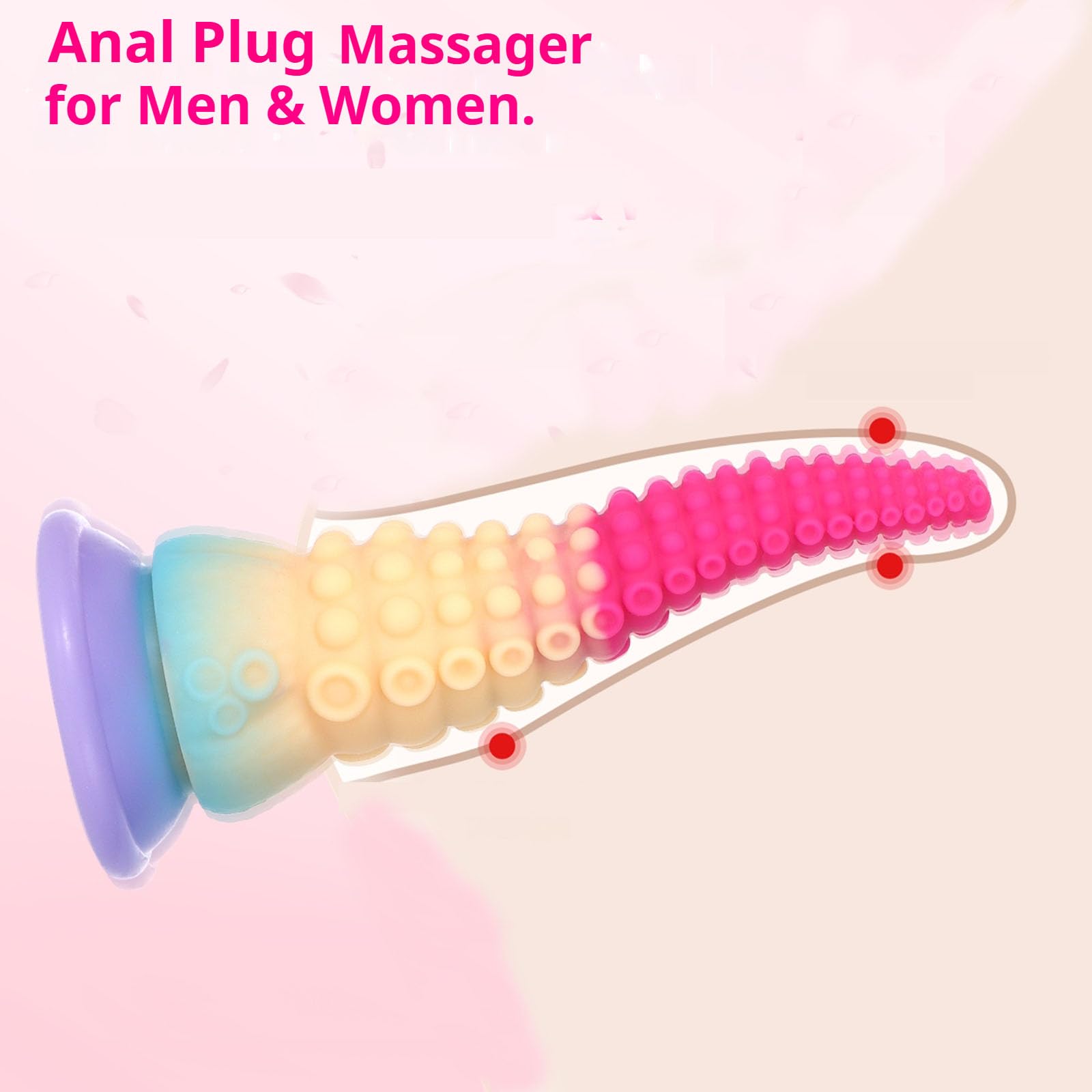 SWEETLORY Tentacle Dildo Fantasy Octopus Sex Toys with Strong Suction Cup, Liquid Silicone Anal Stretcher Butt Plug, Huge Colorful Realistic Monster Prostate Dildo