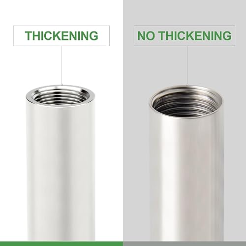 Miniatura 37 de TAISHER 2 accesorios de tubería de acero inoxidable, 1/2 "NPT x 1/2" NPT macho roscado, tubo fundido de pezón de 6 pulgadas de longitud 1.969 in
