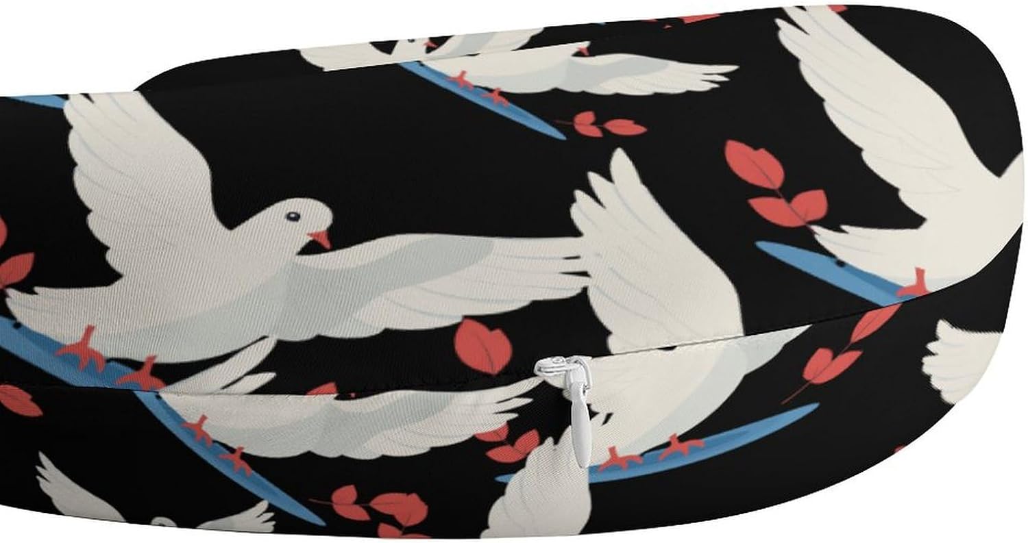 Dove of Peace U Shaped Neck Pillow Portable Travel Airplane Headrest Pillow Lightweight Support Pillow Cushion