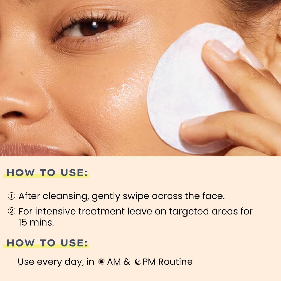 Hyphen-44% Rice Water Brightening Face Serum Pads | 5% Niacinamide & Alpha Arbutin to Reduces Dark Spots & Pigmentation | Toner Pads with Serum for Glowing Glass Skin | All Skin Types - 50 count