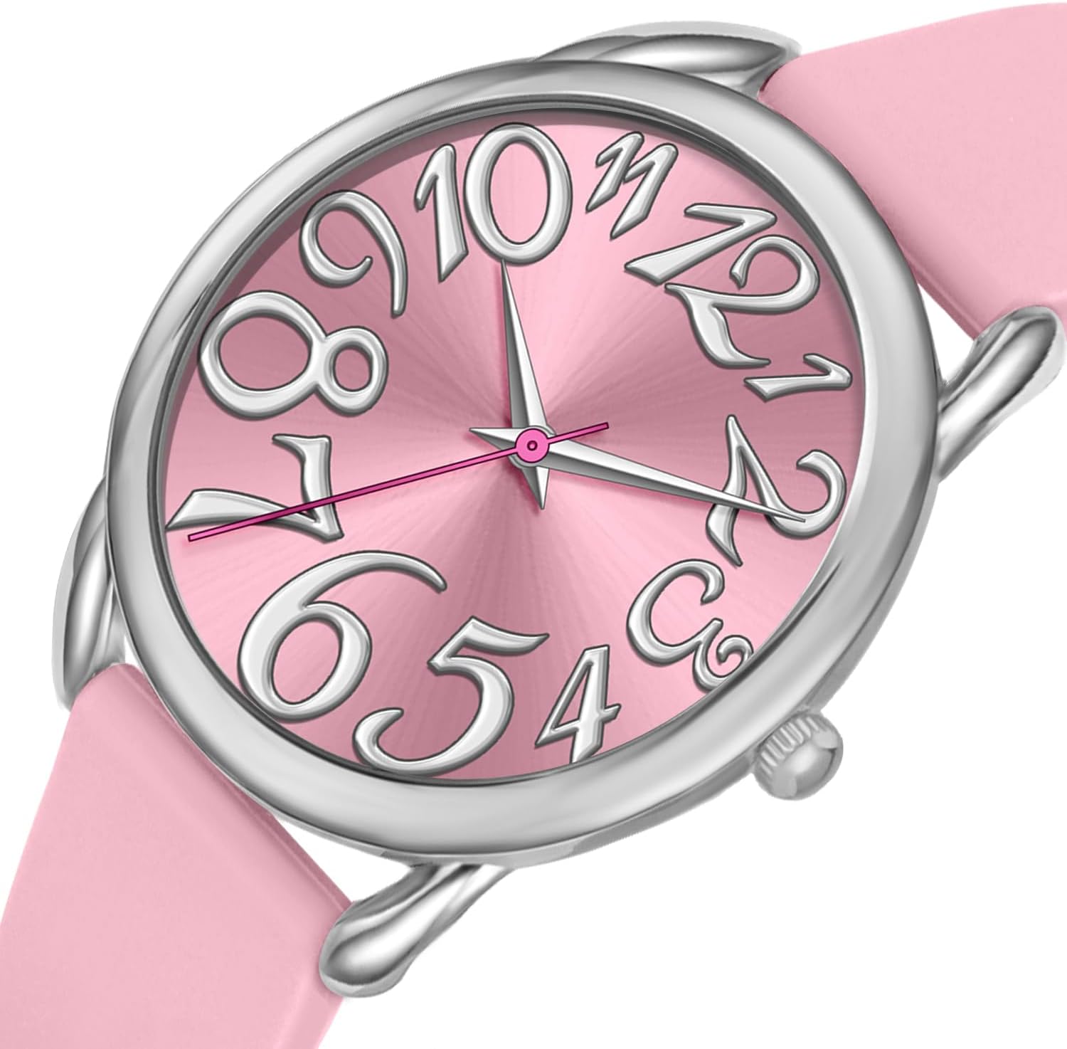Bisley Watch for Women Big Face Colorful Arabic Numeral Easy to Read Soft Silicone Strap Watch - Image 2