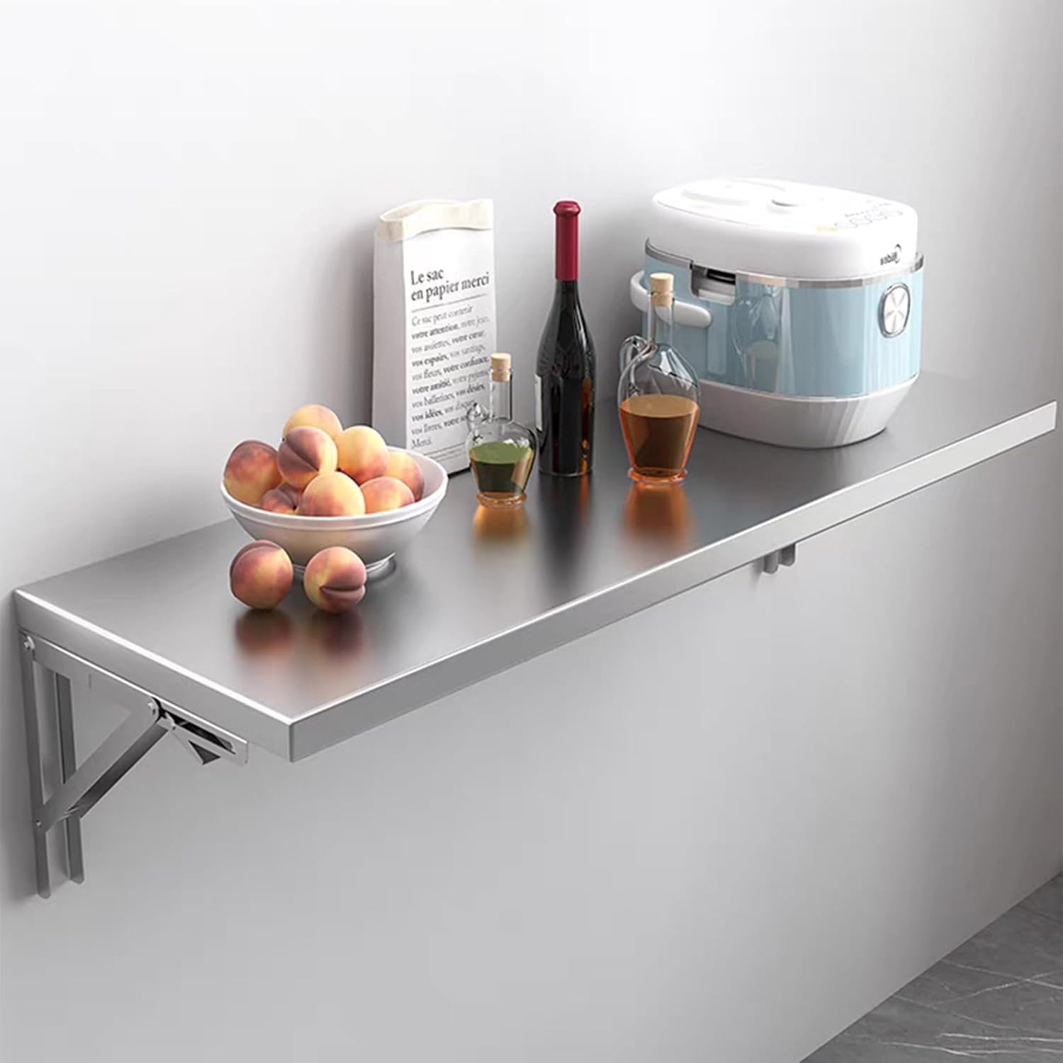 Étagère murale en acier inoxydable design moderne