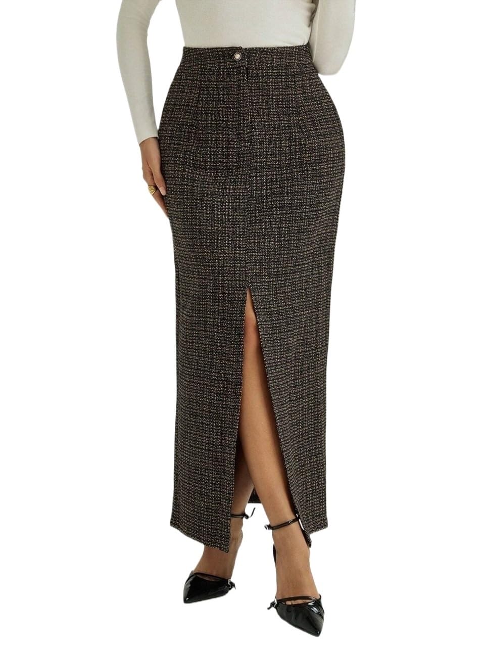 Sexy Slit Hem Casual Party Skirt Womens Basic Versatile Trendy Skirt