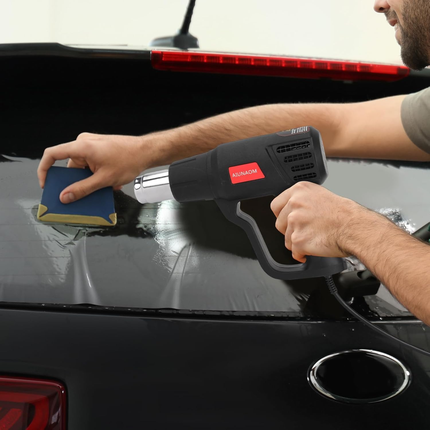 AIUNAOM Pistola ad Aria Calda 2000W Pistola Termica 50℃~650℃ Controllo di Temperatura Senza Livelli + 2 Velocità dell'aria Protezione da Sovraccarico Per Riscaldamento Saldatura e Sbrinamento
