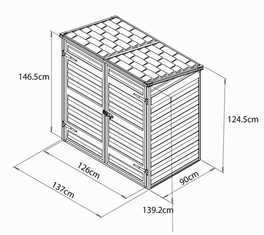 Palram - Canopia Madeira Gartenbox Gerätebox Grau Aluminium Polycarbonat