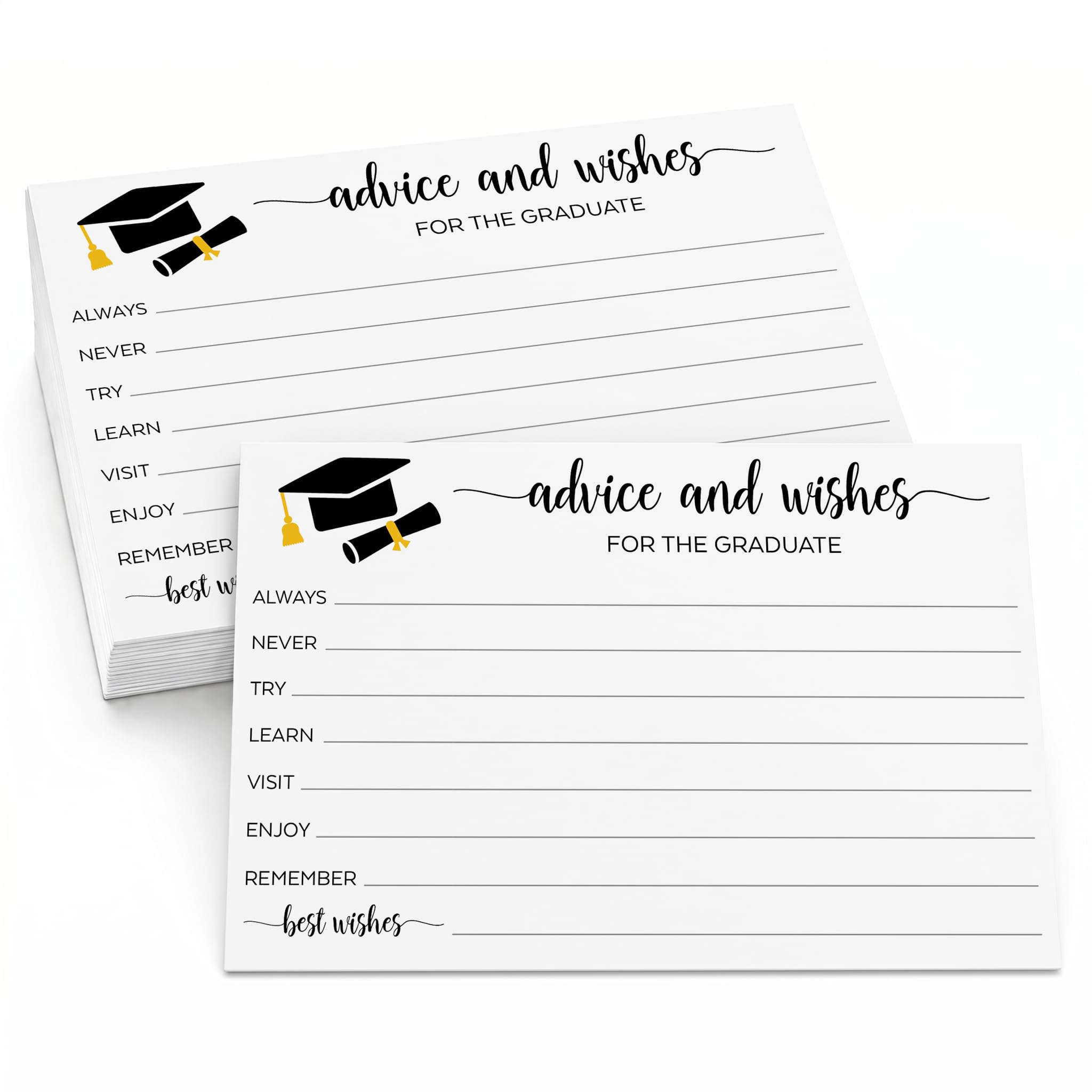 advice for the grad cards 321Done Graduation Decorations Party Graduate - Pack of 50 Favors, Wishes & Words of Wisdom for Guests LETS PARTY Printable Advice to the Grad
