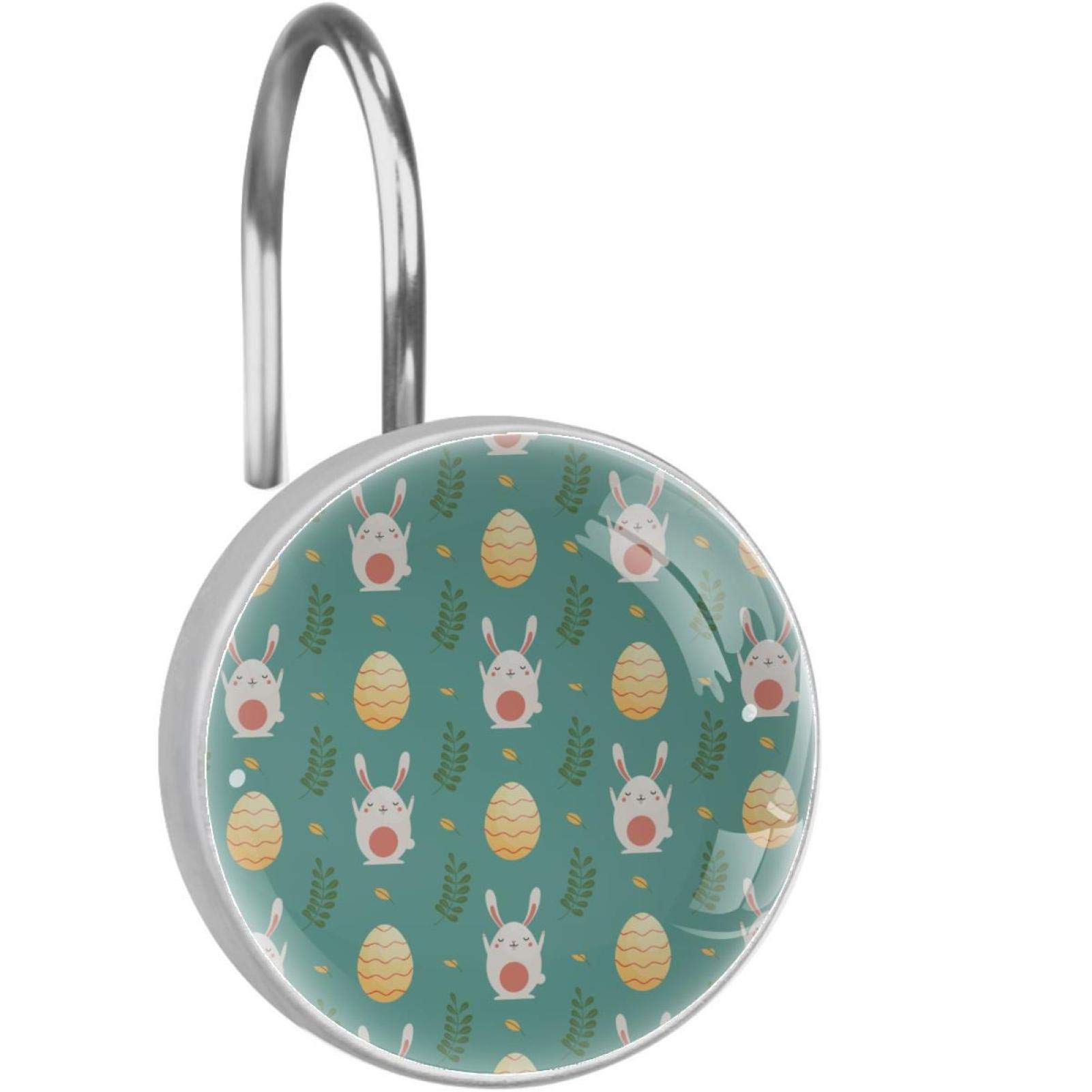 Crochets pour rideau de douche lapin bleu pour salle de bain enfant