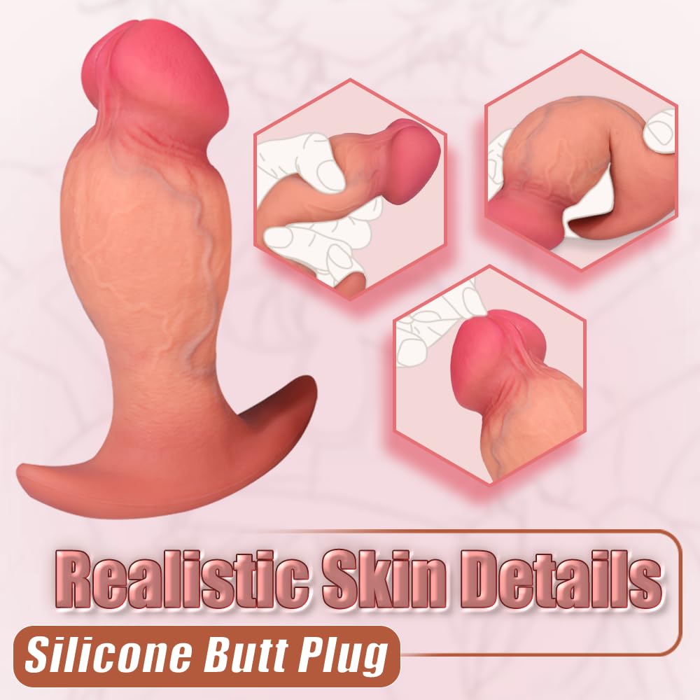 Gienocy Realistic Big Glans AnalDildos, Silicone Anal Plugs Butt Plug Analplug Dildo Prostate Massage G-spot Stimulator Anal Games Trainer Adult Sex Toys for Beginner Advanced Players Outdoor Use ()