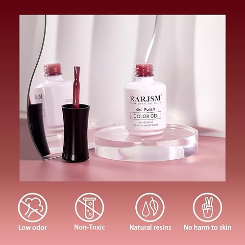Miniatura 5 de RARJSM Esmalte de uñas de gel que cambia de color, color rojo burdeos a rosa nude, 0.5 onzas líquidas, esmalte de uñas en gel que cambia el estado