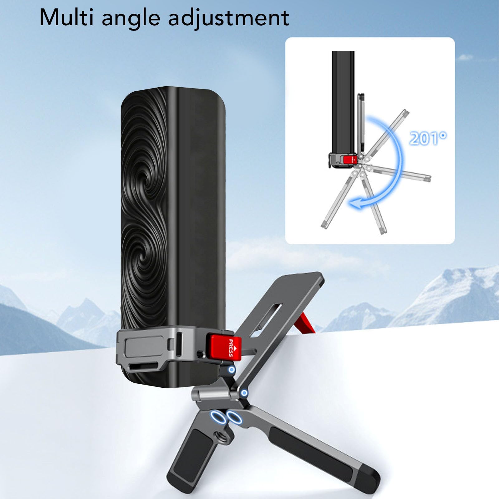 Jectse Treppiede da Tavolo per Fotocamera, Supporto Magnetico Resistente per 3 4 con Sgancio Rapido, Gancio Mantis Nascosto, Ripresa Dall'Alto, Angolo Alto Regolabile Flessibile di 201