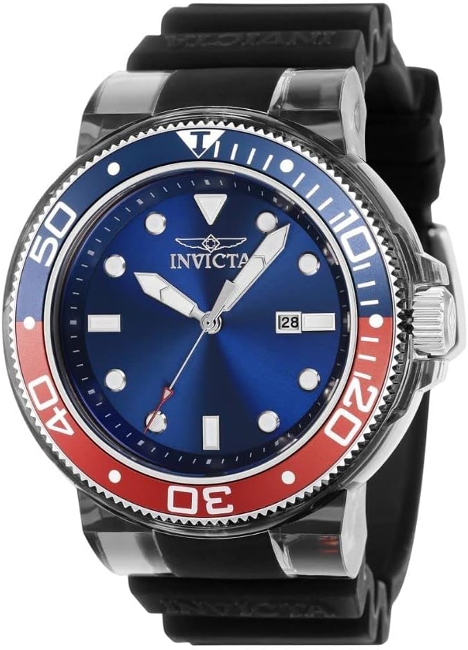 Invicta Men’s Pro Diver 51.5mm Silicone Quartz Watch, Black